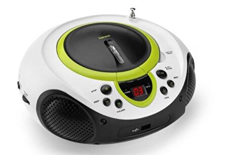 Lenco SCD-38 Yeşil Taşınabilir Müzik Seti Radyo CD Çalar MP3 USB
