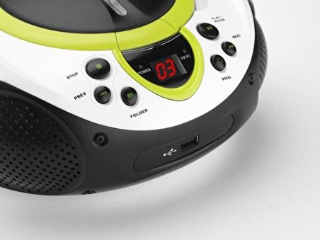 Lenco SCD-38 Yeşil Taşınabilir Müzik Seti Radyo CD Çalar MP3 USB