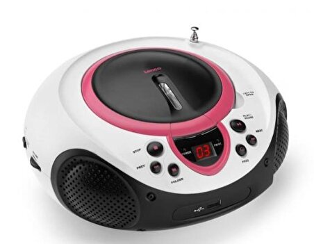 Lenco SCD-38 Pembe Taşınabilir Müzik Seti Radyo CD Çalar MP3 USB
