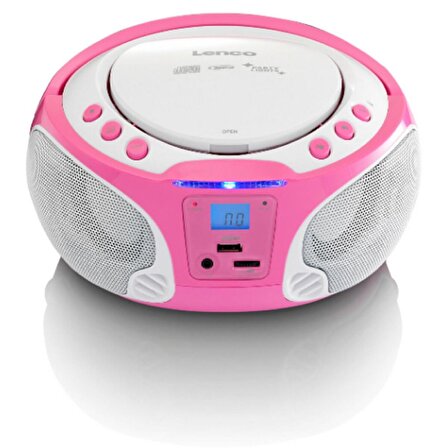 Lenco SCD650PK Taşınabilir Müzik Seti Karaoke Radyo CD Çalar MP3 USB