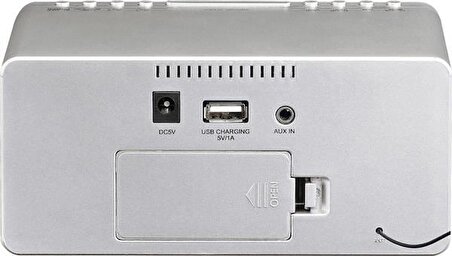 Lenco CR-520SI Stereo Saatli Radyo Alarmlı USBli Çalar Saat Gümüş