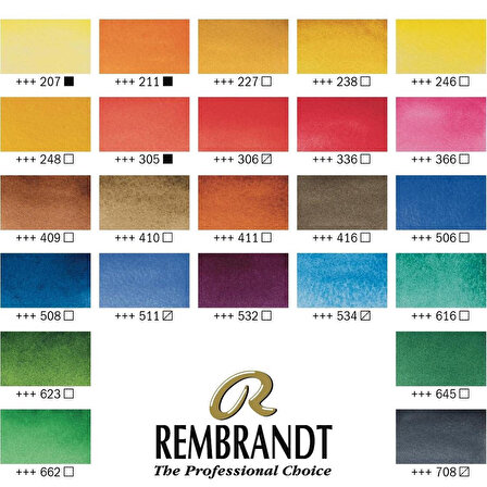 Rembrandt 24'lü Metal Kutu Tablet Sulu Boya RT05838625