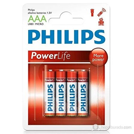 Philips LR03P4B AAA 4'Lü Alkalin İnce Kalem Pil