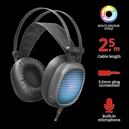 Trust 22447 Lumen Mikrofonlu Stereo Gürültü Önleyicili Standart Kulak Üstü Kablolu Kulaklık