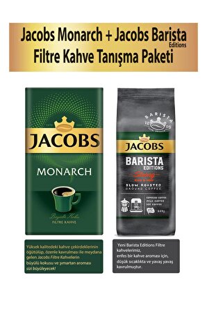 Jacobs Monarch Filtre Kahve 500 gr + Jacobs Barista Editions Strong Filtre Kahve 225 gr Tanışma Paketi