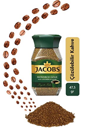 Jacobs Monarch Gold Kahve 47,5 gr Cam Kavanoz x 4 Adet