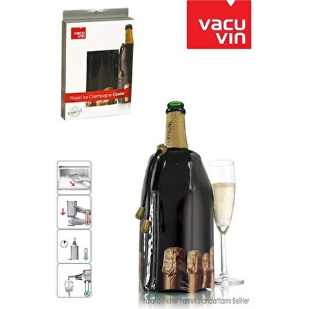 Vacu Vin 38854606 Aktif Şampanya Soğutucu Desenli