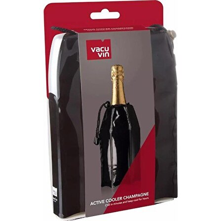 Vacu Vin 38856606 Aktif Şampanya Soğutucu Siyah