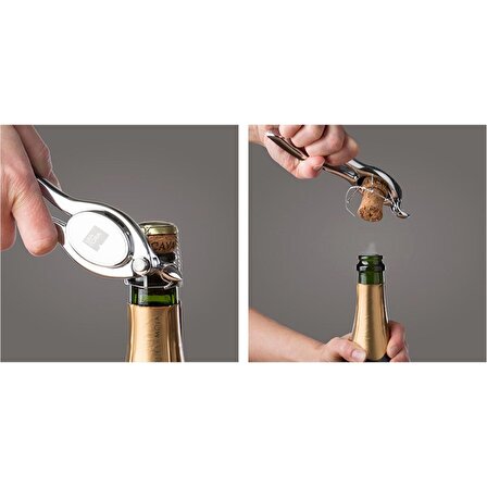 Vacu Vin 68625606 Şampanya Şişe Açacağı Gümüş Kutulu