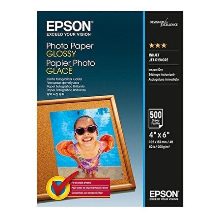 Epson 10X15 Parlak Fotoğraf Kağıdı 200gr/m² 500 Yaprak S042549