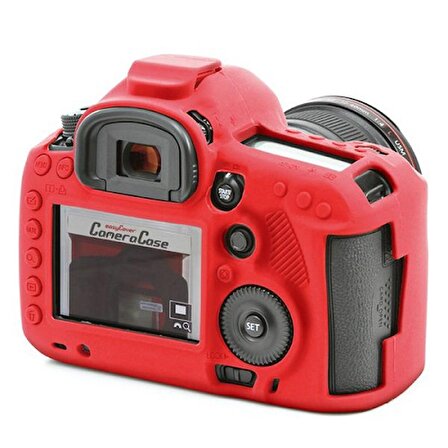 EasyCover Canon 5D Mark III / 5Ds / 5DsR Silikon Kılıf (Kırmızı)