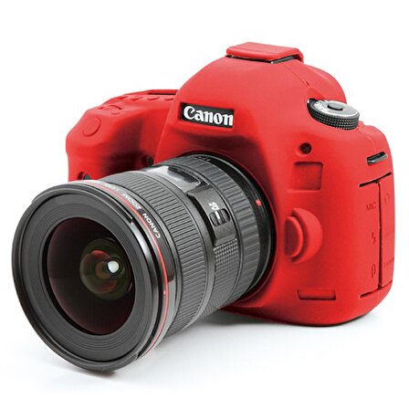 EasyCover Canon 5D Mark III / 5Ds / 5DsR Silikon Kılıf (Kırmızı)