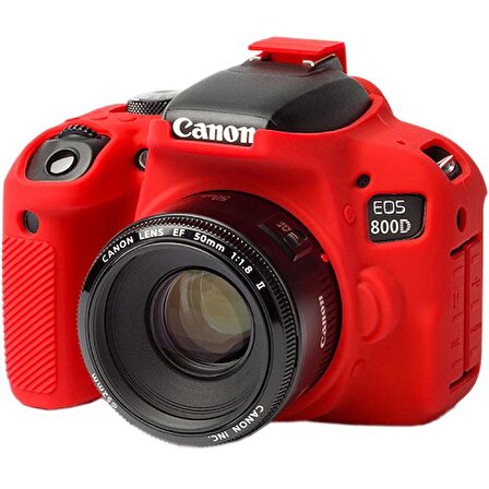 EasyCover Canon 800D Silikon Kılıf ECC800DR (Kırmızı)