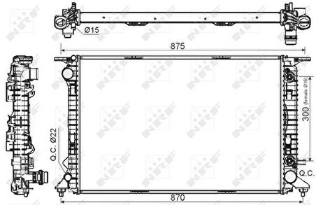 MOTOR SU RADYATORU AUDI Q5 30TDI CCWA OTOMATIK 08 - NRF 53116