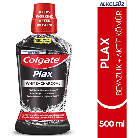 Colgate Plax Beyazlık + Aktif Kömür Beyazlatıcı Ağız Bakım Suyu 500 ml