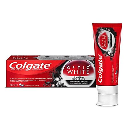 Colgate Optic White Kömür Aromalı Beyazlatma Aktif Karbon Diş Macunu 50 ml 