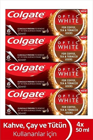 Colgate Optic White Çay-kahve-sigara 4x50ml