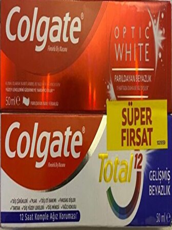 Colgate Optic White 50 ml + Total 12 50 ml Diş Macunu Süper Fırsat Paketi