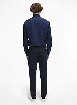 Calvin Klein Slim Fit Düğmeli Yaka Mavi Erkek Gömlek K10K103025463