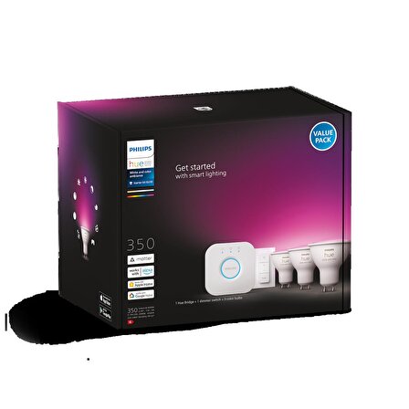 Philips Hue 4.3W Renkli Akıllı Bşl. Seti 3lü Kumandalı GU10 Bt. - 929001953113