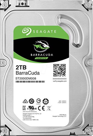 Seagate Barracuda ST2000DM008 Sata 3.0 7200 RPM 3.5 inç 2 TB Harddisk