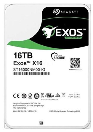16 TB SEAGATE 3.5 EXOS SATA X18 512E 7200RPM 256MB ST16000NM001J (RESMI DIST GARANTILI)