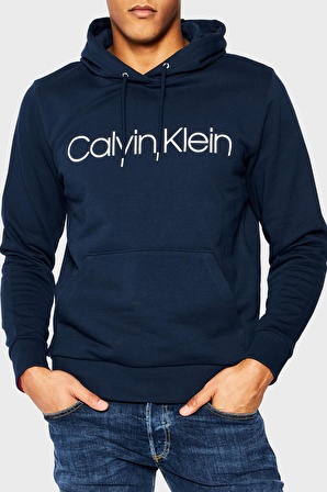 Calvin Klein Kapüşon Yaka Mavi Erkek Sweatshırt K10K104060407