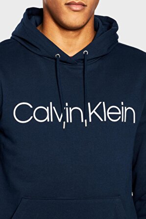 Calvin Klein Kapüşon Yaka Mavi Erkek Sweatshırt K10K104060407