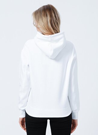 Calvin Klein Jeans Kapüşonlu   Normal Kalıp  Beyaz Kadın Sweatshirt J20J213178YAF