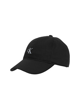 Calvin Klein Iu0Iu00150-Monogram Baseball Cap   Standart Kalıp Düz Siyah Çocuk Şapka