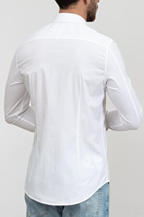 Calvin Klein Ck Chest Logo Slim Stretch Shirt Erkek Gömlek