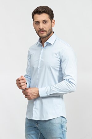 Calvin Klein Slim Fit Düğmeli Yaka Mavi Erkek Gömlek K10K108229C1S