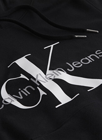 Calvin Klein Jeans Siyah Erkek Bisiklet Yaka Düz Sweatshirt J30J320934-BEH CORE MONOGRAM HOODIE