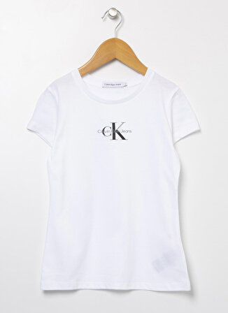 Calvin Klein Düz Beyaz Kız Çocuk T-Shirt IG0IG01470