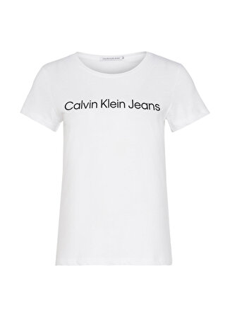 Calvin Klein Bisiklet Yaka Beyaz Kadın T-Shirt J20J220253YAF