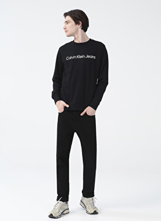 Calvin Klein Bisiklet Yaka Siyah Erkek Sweatshırt J30J322549_CORE INSTIT LOGO SWEATSH