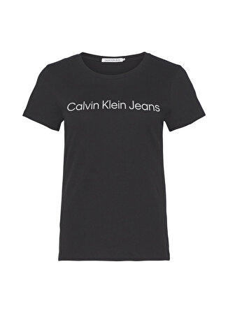 Calvin Klein Jeans Bisiklet Yaka   Normal Kalıp  Siyah Kadın T-Shirt J20J220253BEH