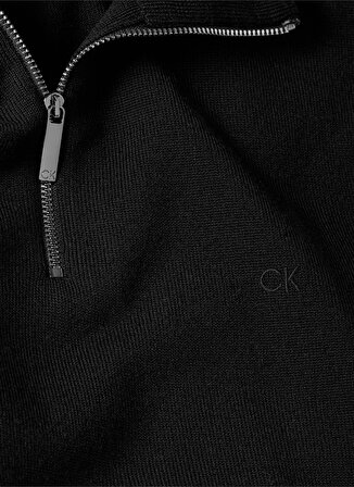 Calvin Klein Fermuarlı Yaka Regular Fit Siyah Erkek Kazak K10K110421BEH