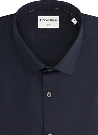 Calvin Klein Slim Fit Düğmeli Yaka Mavi Erkek Gömlek K10K108229CHW