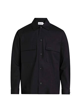 Calvin Klein Slim Fit Düğmeli Yaka Siyah Erkek Gömlek K10K111364BEH