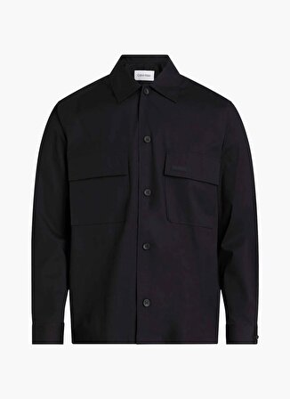 Calvin Klein Slim Fit Düğmeli Yaka Siyah Erkek Gömlek K10K111364BEH
