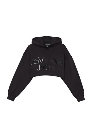 Calvin Klein Jeans Siyah Kadın Kapüşonlu Uzun Sweatshirts J20J220560BEH