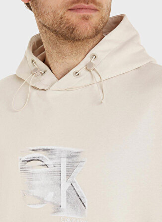 Calvin Klein Kapüşon Yaka Bej Erkek Sweatshırt K10K111110ACE