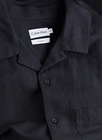 Calvin Klein Slim Fit Düğmeli Yaka Siyah Erkek Gömlek K10K109521BEH