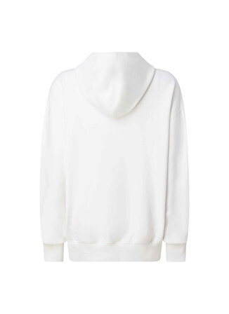 Calvin Klein Jeans Kapüşon Yaka Blok Desenli Beyaz Kadın Sweatshırt J20J220695YAF