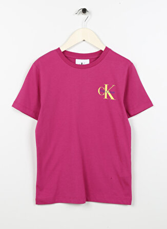 Calvin Klein Desenli Mor Erkek Çocuk T-Shirt IU0IU00488VCS