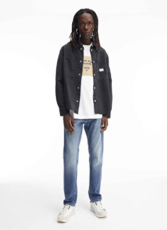 Calvin Klein Jeans Normal Siyah Düz Erkek Gömlek J30J323779BEH