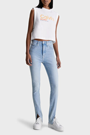 Calvin Klein Jeans Yüksek Bel Skinny Paça Normal Mavi Kadın Denim Pantolon J20J221226