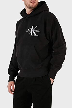 Calvin Klein Jeans Kapüşon Yaka Siyah Erkek Sweatshırt J30J323431BEH