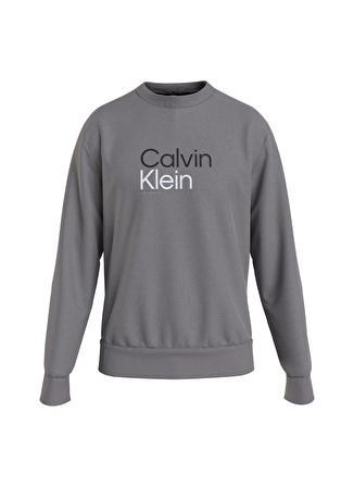 Calvin Klein Kapüşon Yaka Gri Erkek Sweatshırt K10K111826PTM